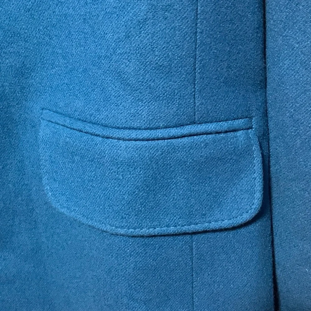 Vintage Pendleton Virgin Wool 2 Button Teal Blue Blazer Size Small Petite - Picture 11 of 17